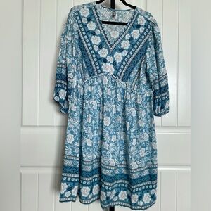 BTBFM Bohemian Long Sleeve MIDI Dress